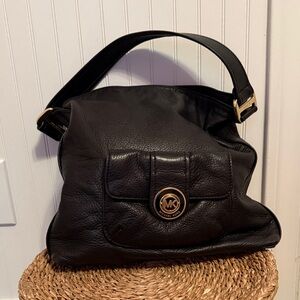 Michael Kors Black Pebbled Leather Shoulder Bag - Great Condition